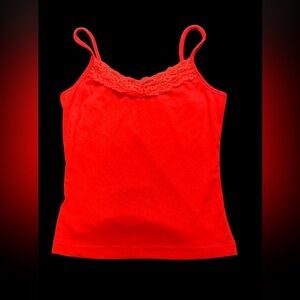 Red tank top with lace